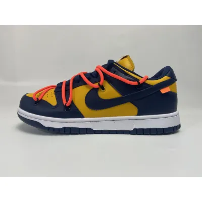 OFF WHITE X Nike Dunk SB Low White Michigan  01